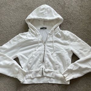 brandy melville crystal white zip hoodie